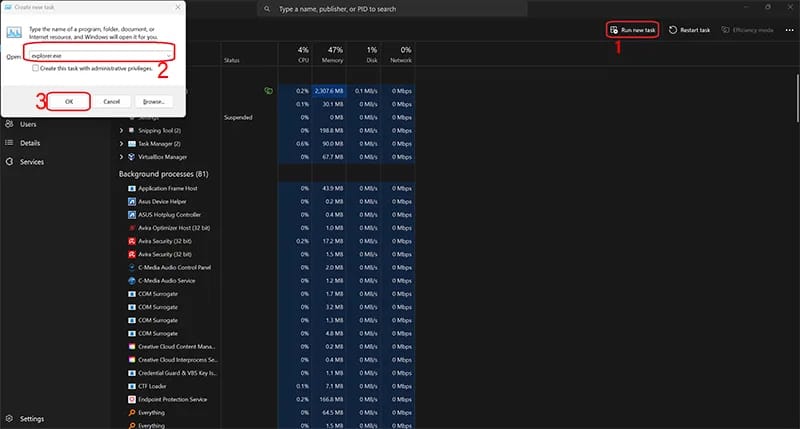 End Task the Windows Explorer